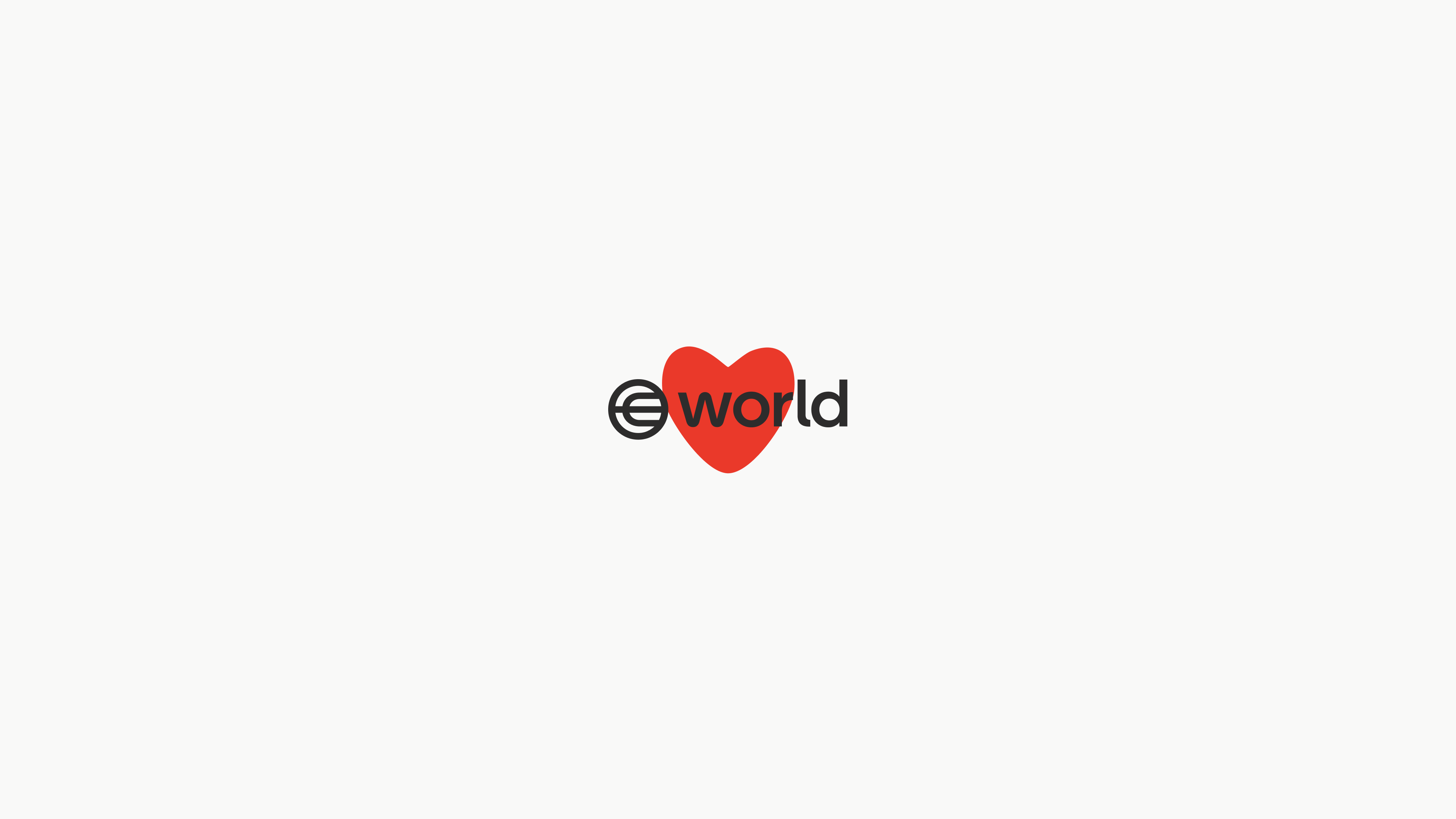 World logo featuring a heart symbol and the word 'world' in a modern font