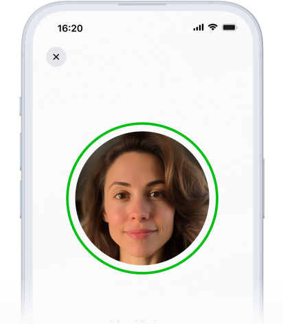 User verifying their identity through the World App, featuring a circular profile image with a green verification ring.
