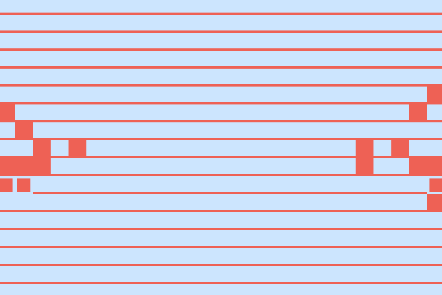 Abstract design with blue background and red horizontal lines