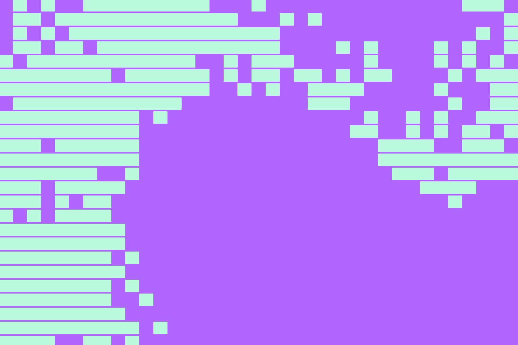 Abstract design with green rectangles on a purple background