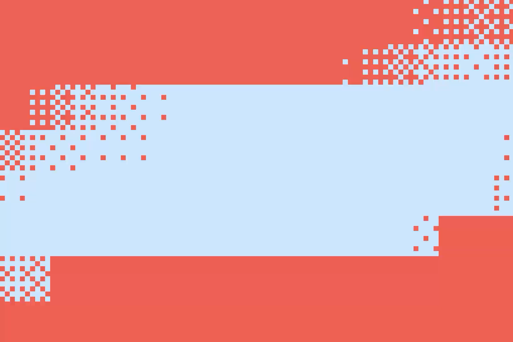 Abstract design with scattered red and blue squares