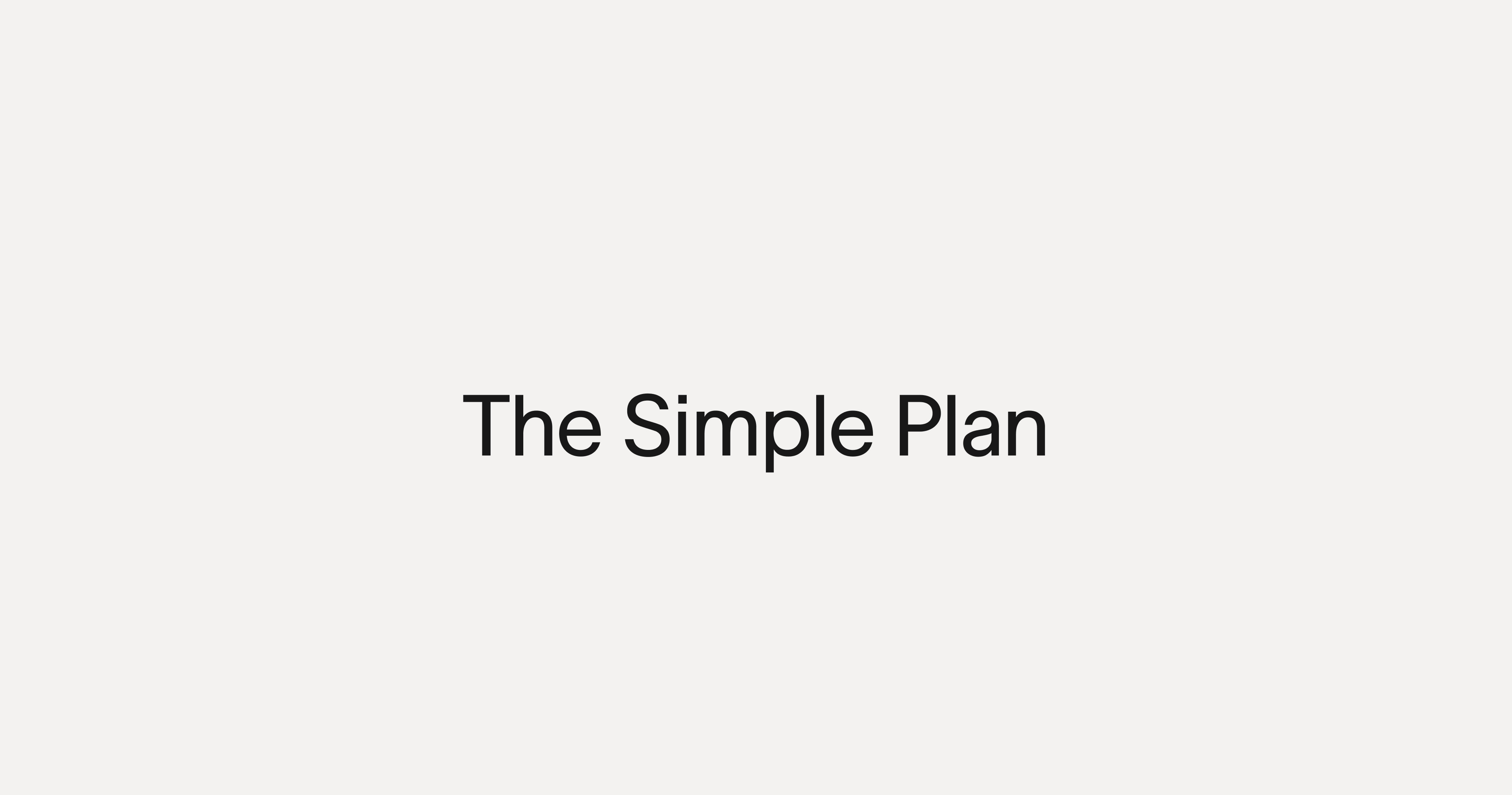 The Simple Plan